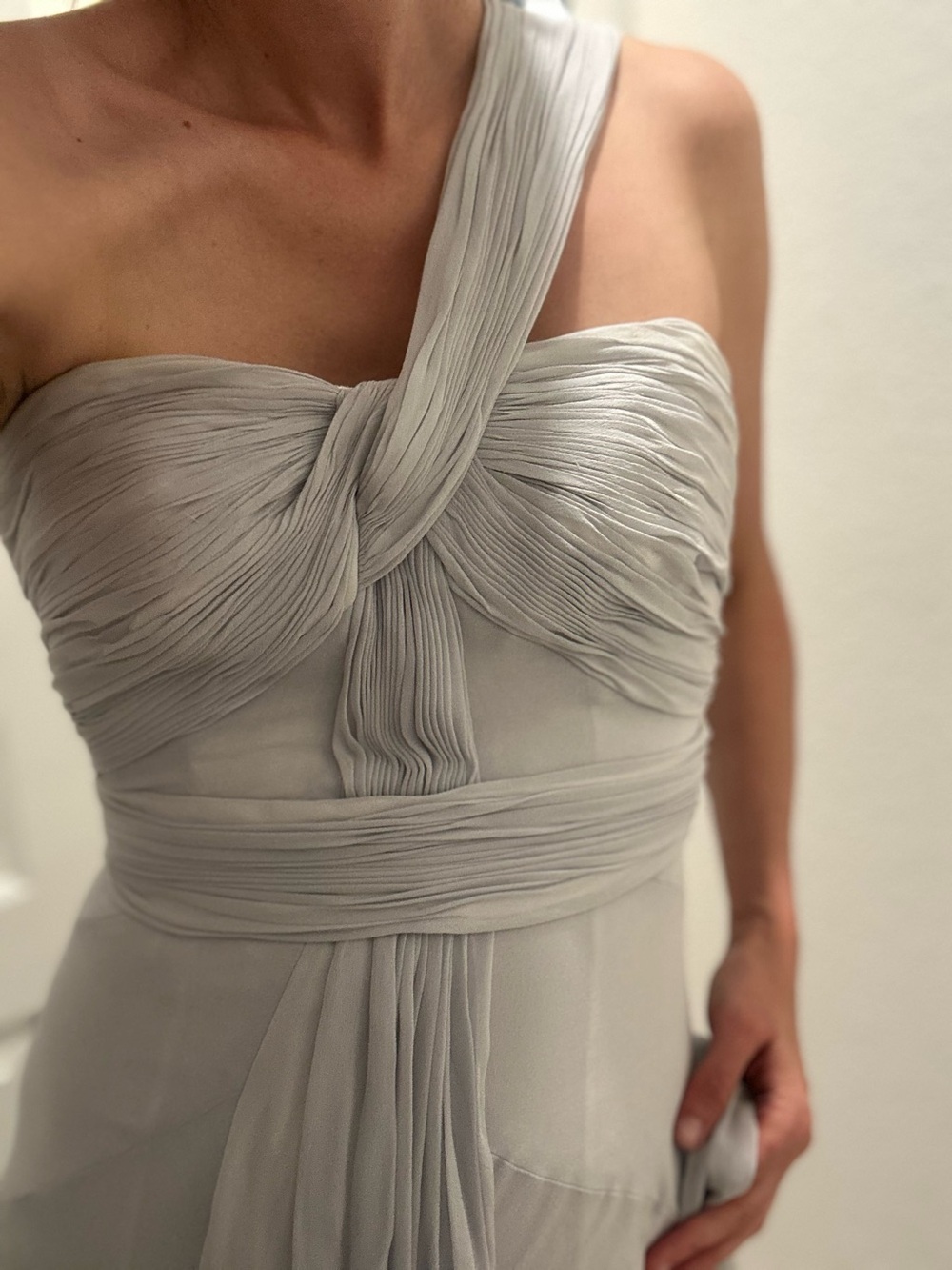 BHLDN Crashing Waves Layered One Shoulder Lavender Wedding Dress Size